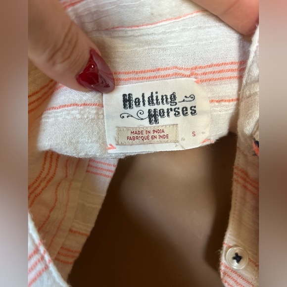 Anthropologie Holding Horses Mesa Embroidered Peasant Top S Boho Western - Picture 7 of 9